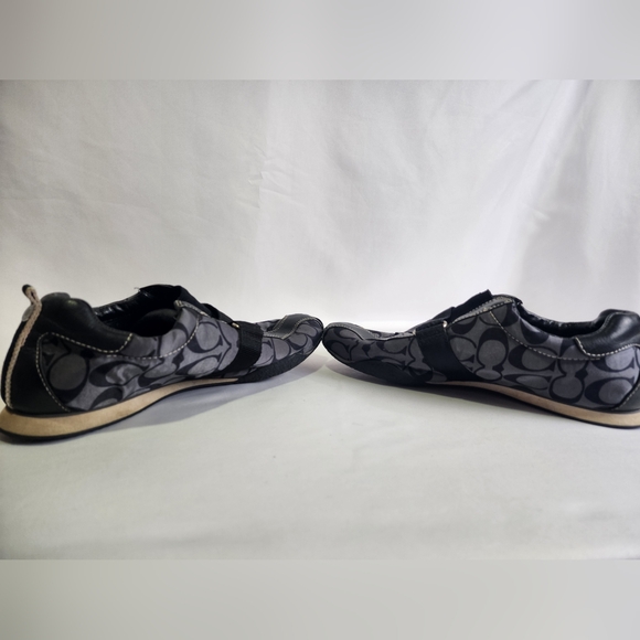Coach Jenney walking sneakers Shoes Black Gray Monogram C Sz 8 Y2K - Picture 5 of 8